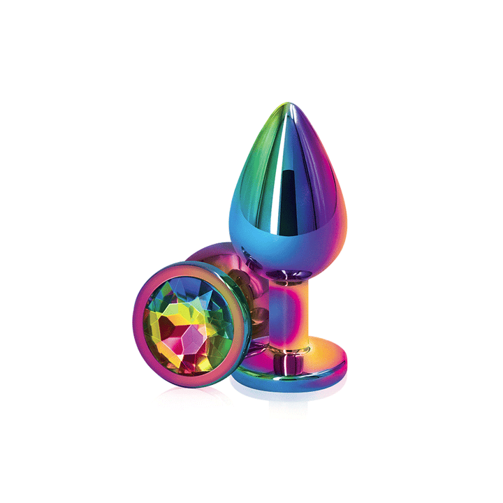 NS Novelties Rear Assets Multicolour Medium Butt Plug - Rainbow