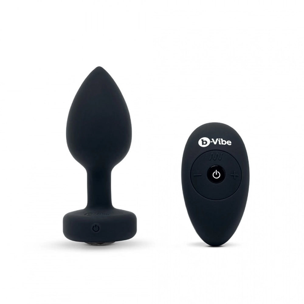 b-Vibe Vibrating Jewels Remote Control Butt Plug M/L - Black