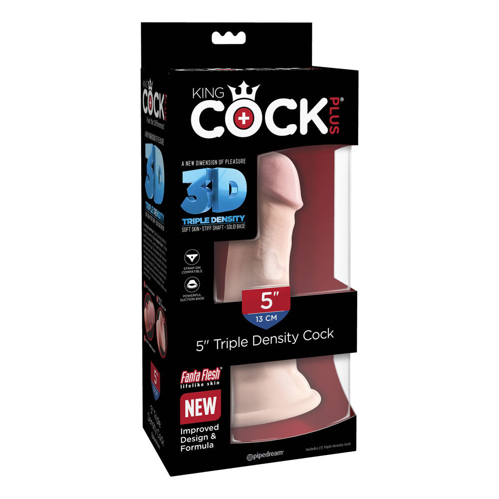 Pipedream King Cock Plus Triple Density Cock  5 Inch - Light