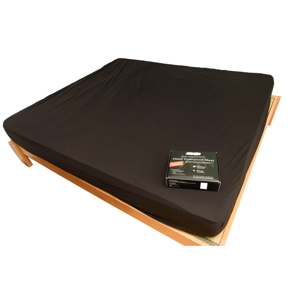 Eroticgel Black Waterproof Fitted Sheet Extreme - King