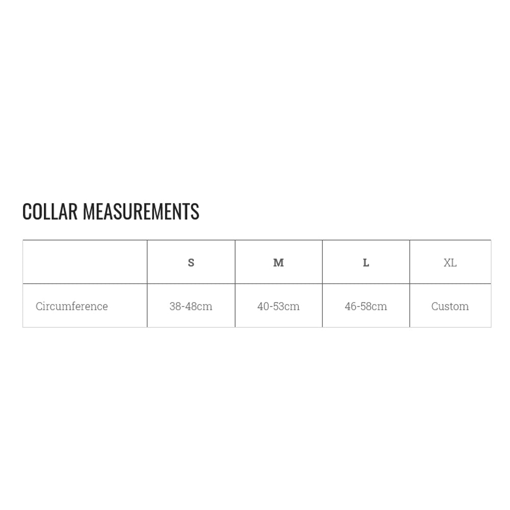 S(A)X 4 Ring Collar Velcro Size Chart