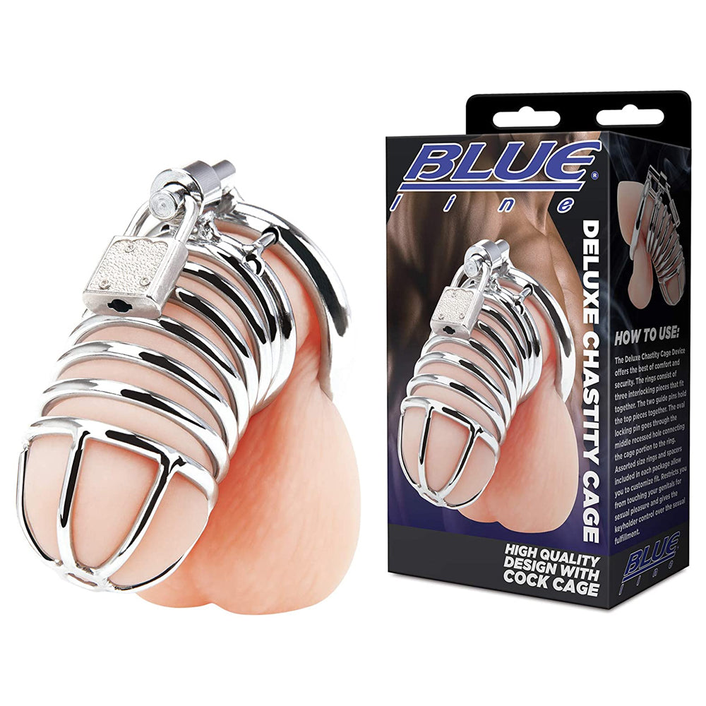 Blue Line Deluxe Chastity Cage