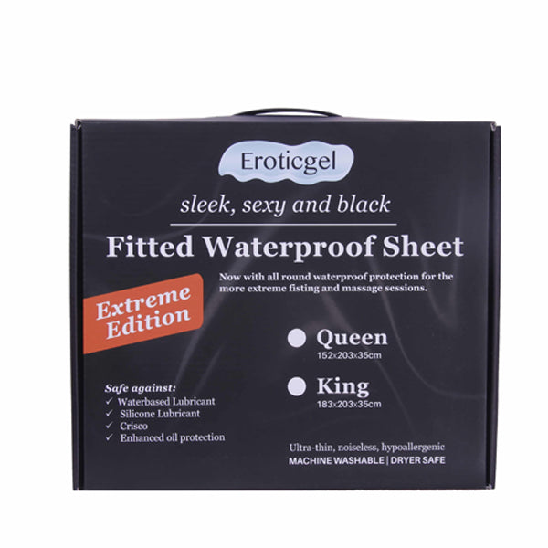 Eroticgel Black Waterproof Fitted Sheet Extreme - King