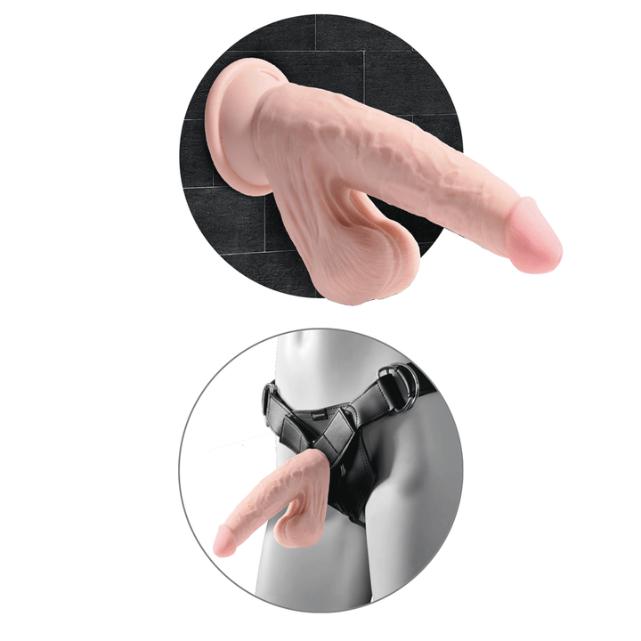 Pipedream King Cock Plus Triple Density Cock With Swinging Balls 9 Inch - Light