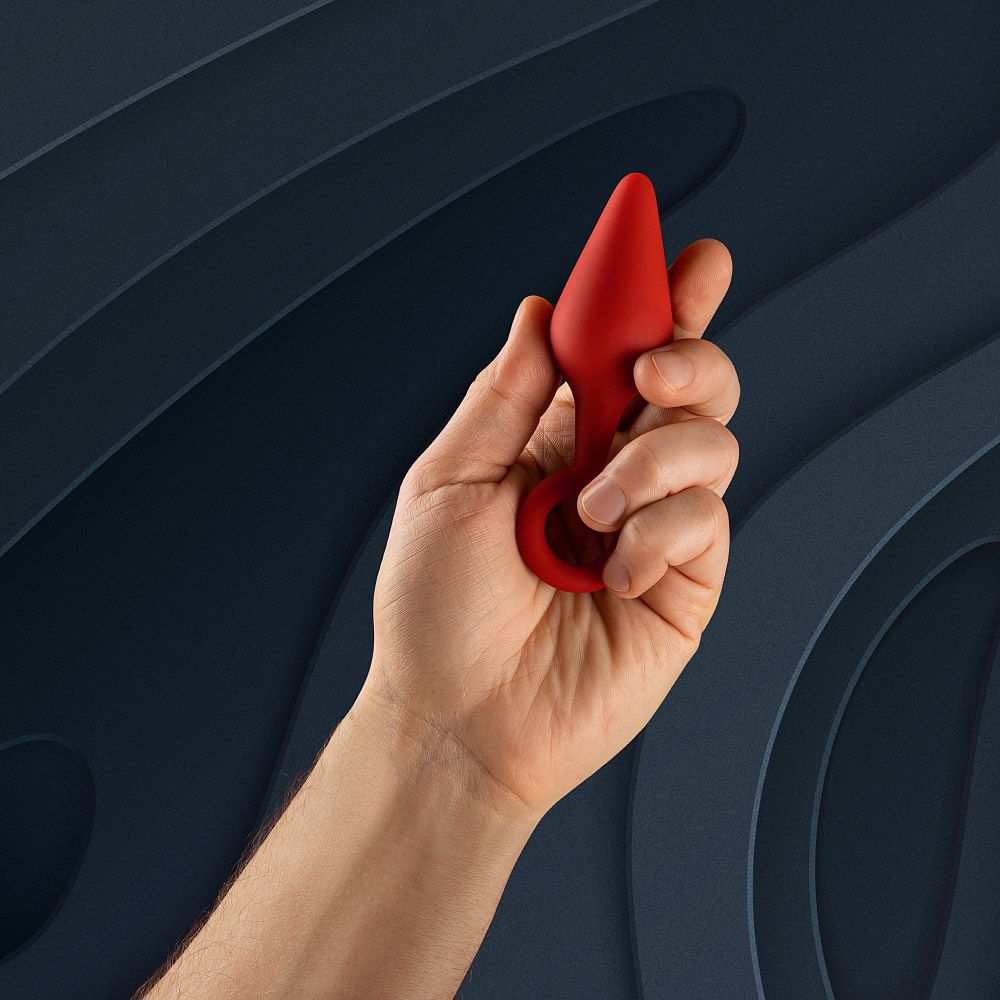 FORTO F-10 Red Pull-Ring Butt Plug Small