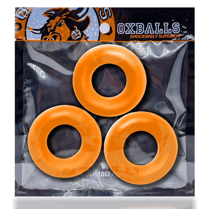 Oxballs Fat Willy Rings 3 Pack Jumbo C Rings - Orange