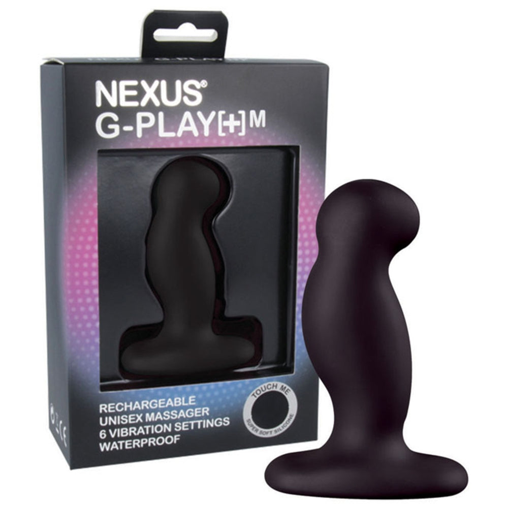 Nexus G Play + Medium Rechargeable Vibrating Butt Plug - Black
