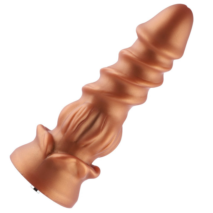 HiSmith Silicone Spiral Dildo With KlicLok 8.5 Inch - Gold