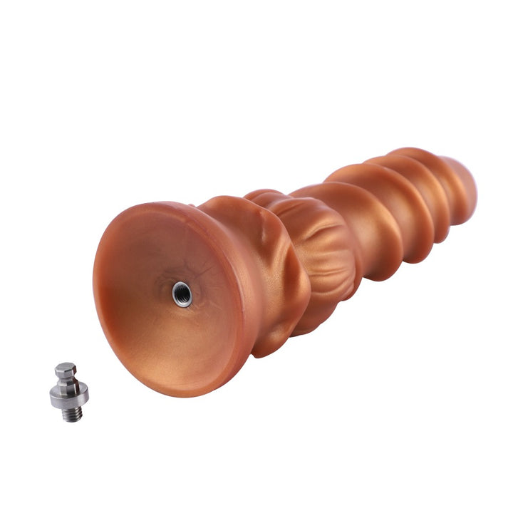 HiSmith Silicone Spiral Dildo With KlicLok 8.5 Inch - Gold