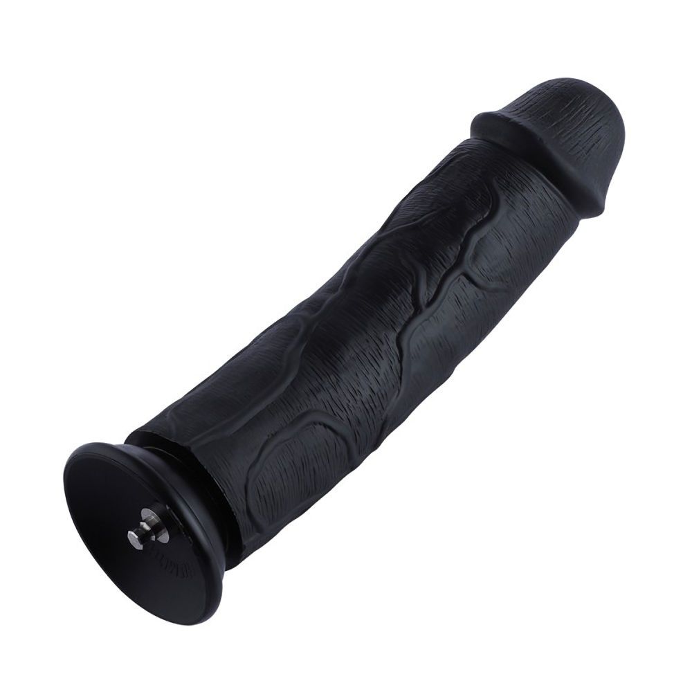 HiSmith Silicone Curved Dildo With KlicLok 11 Inch - Black