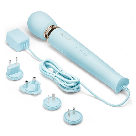 Le Wand Original Powerful Plug In Vibrating Wand Massager - Sky Blue