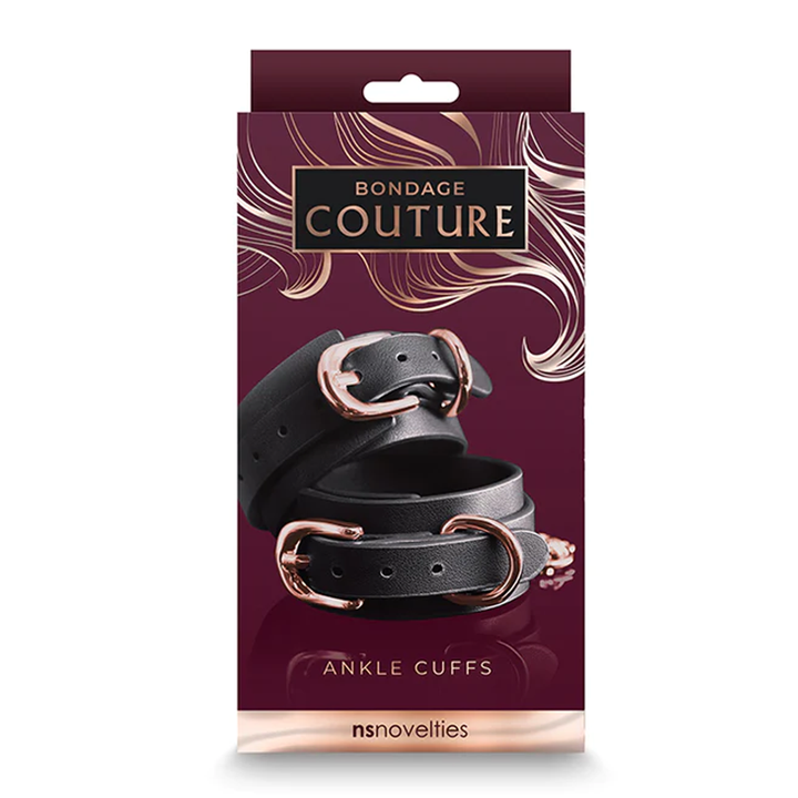 NS Novelties Bondage Couture Ankle Cuffs - Black