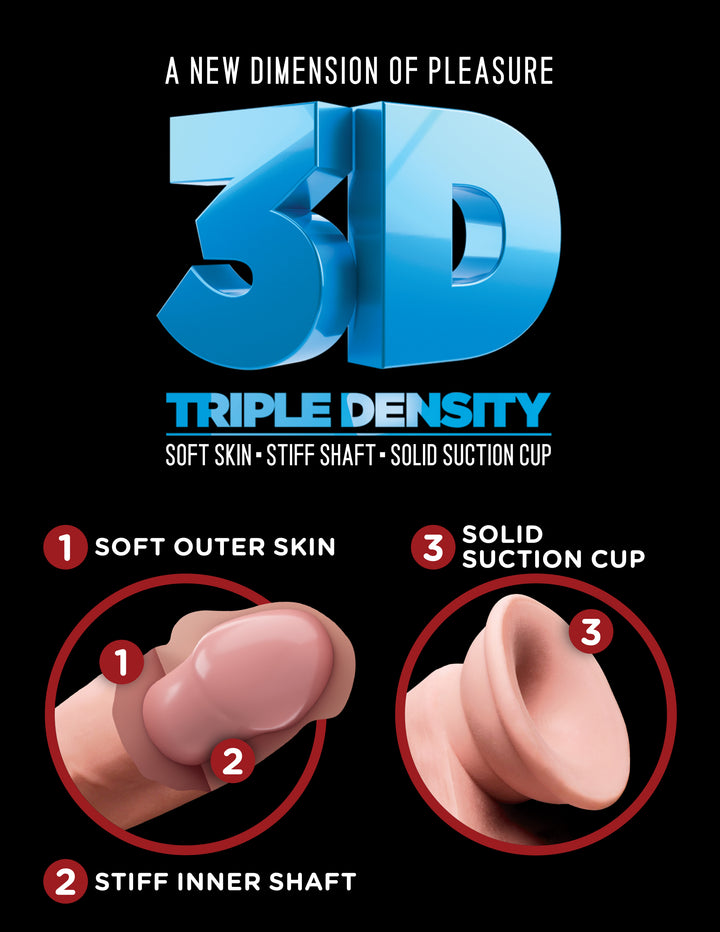 Pipedream King Cock Plus Triple Density Cock with Balls 12 Inch - Light