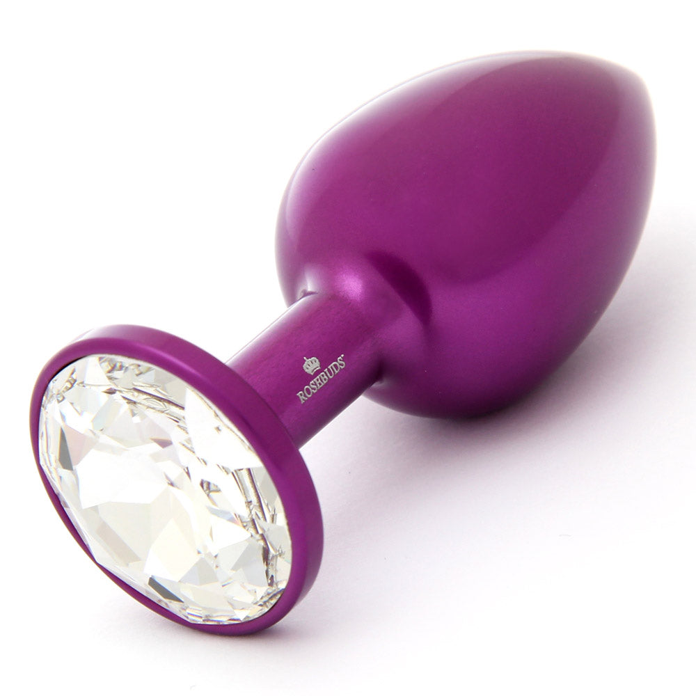 Rosebuds Aluminium Butt Plug Purple Medium - Clear