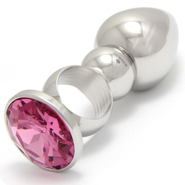 Rosebuds Stainless Steel Butt Plug With Ring - Pink