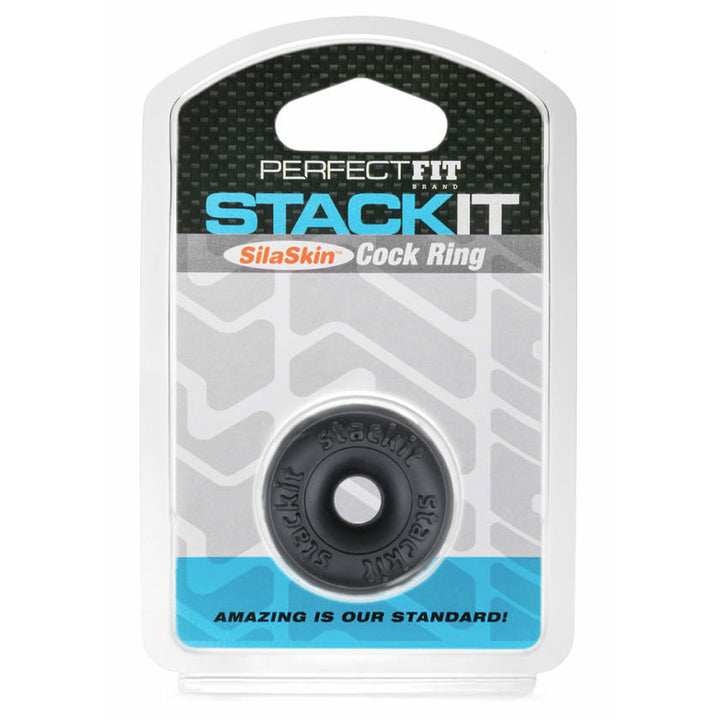 Perfect Fit Stack It SilaSkin Cock Ring - Black
