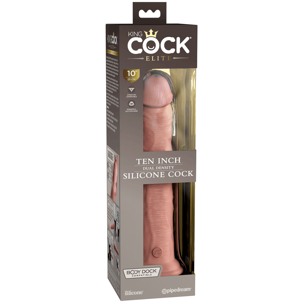 Pipedream King Cock Elite 10" Silicone Dual Density Cock - Light