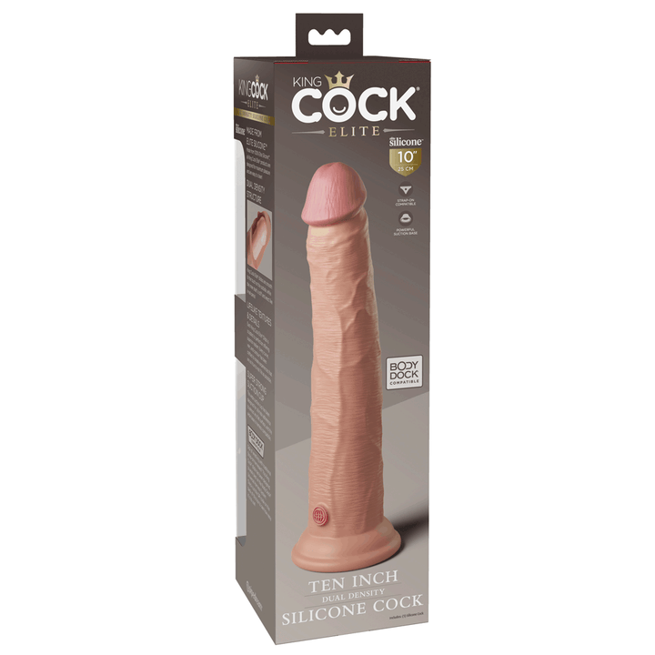 Pipedream King Cock Elite 10" Silicone Dual Density Cock - Light