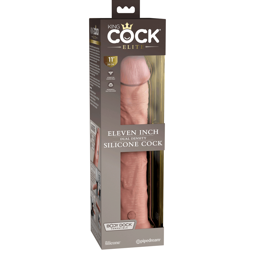Pipedream King Cock Elite 11 Inch Silicone Dual Density Cock - Light