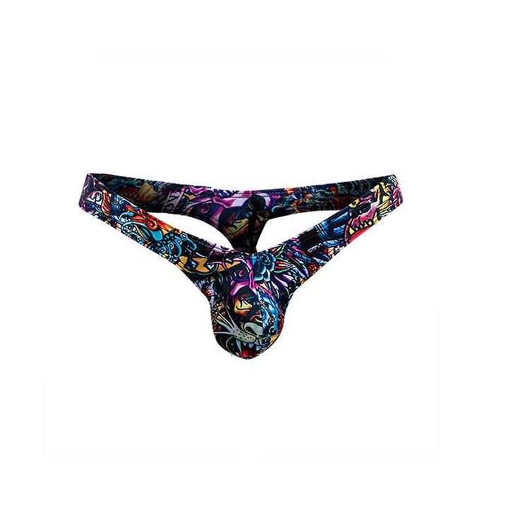 C4M Pouch Enhancing Men's Thong Provocative - Tattoo