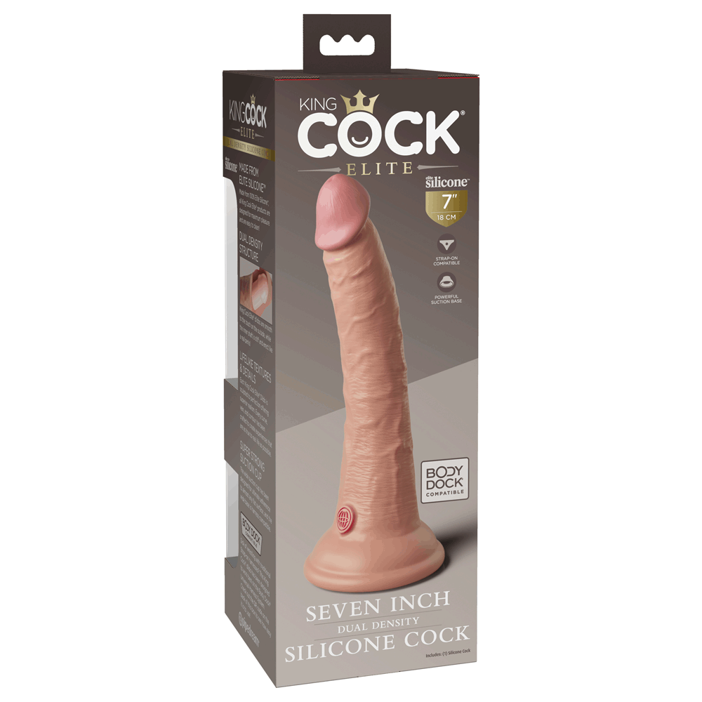 Pipedream King Cock Elite 7 Inch Silicone Dual Density Cock - Light