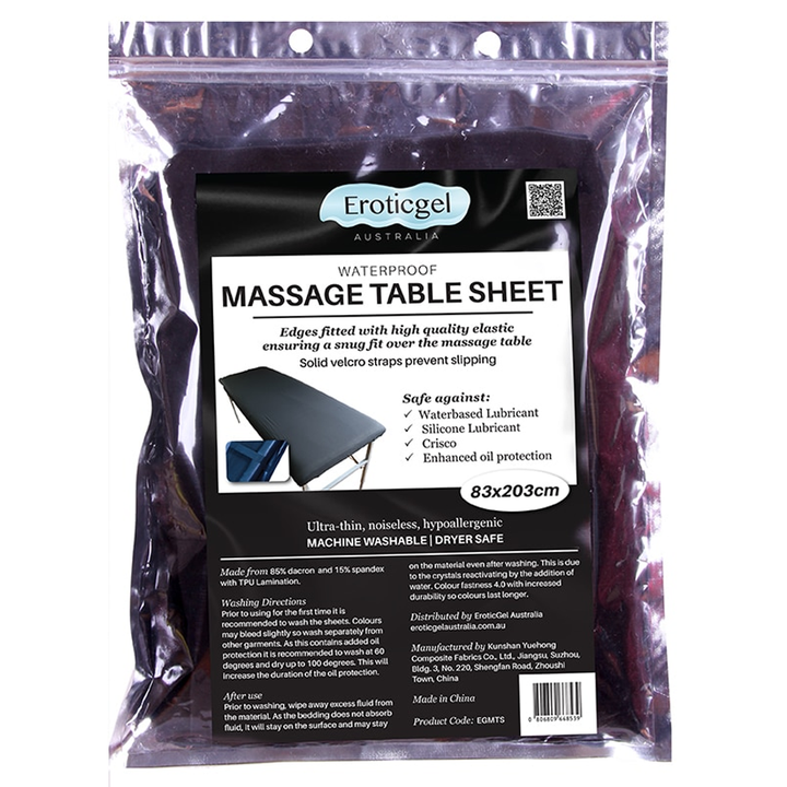 Eroticgel Black Waterproof Massage Table Sheet