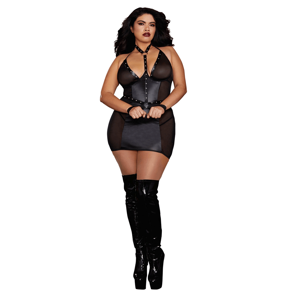 Dreamgirl Chemise and Harness With Wrist Restraints 12222X
