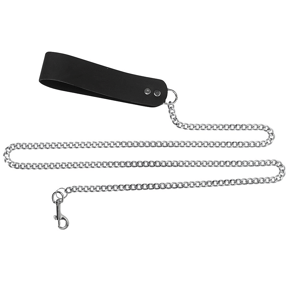 Spartacus Chain Leash With Leather Handle