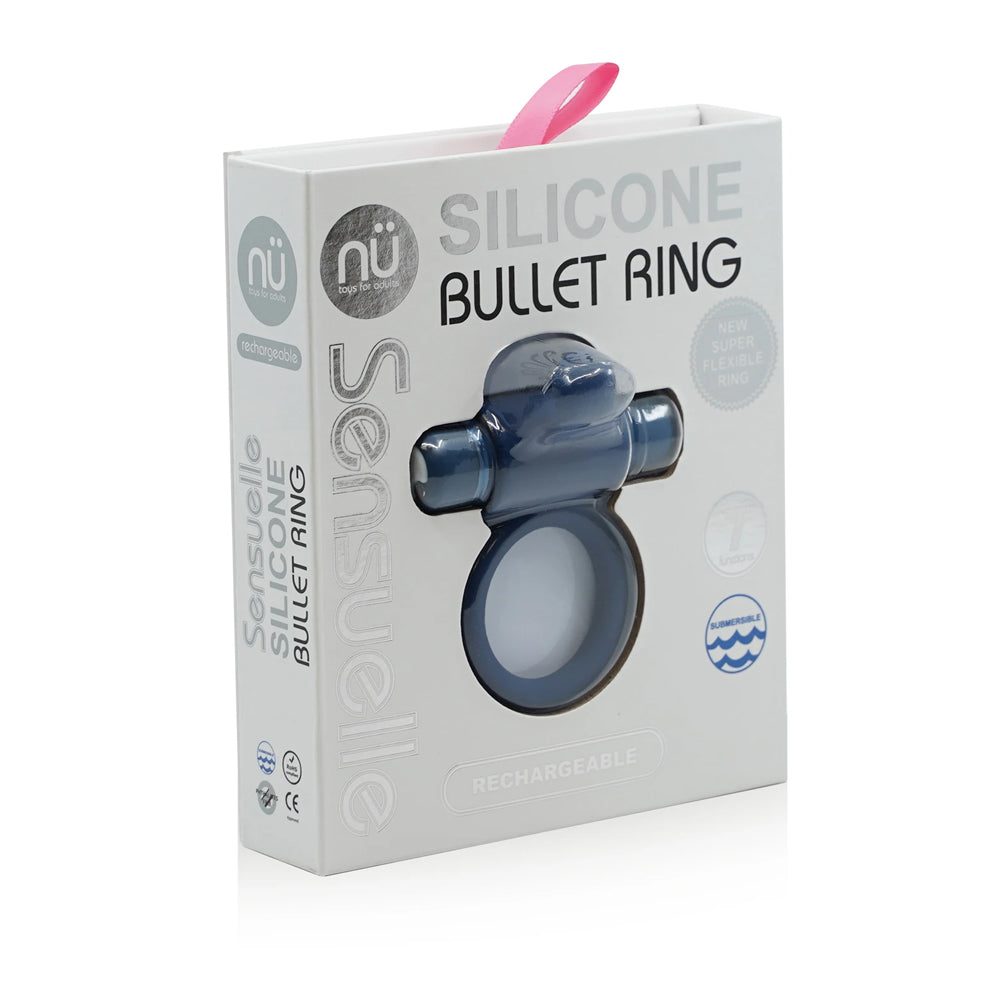 Nu Sensuelle Vibrating Bullet Cock Ring - Navy