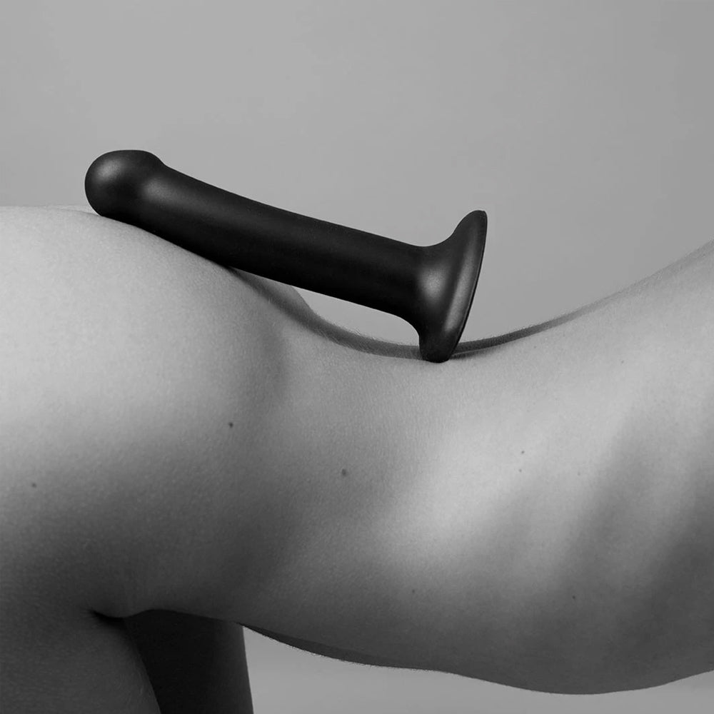 STRAP ON ME DUAL DENSITY DILDO MEDIUM - BLACK